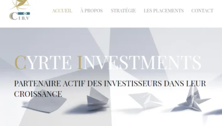 Les coordonnées du site ne correspondent pas à la société originale cyrte bv