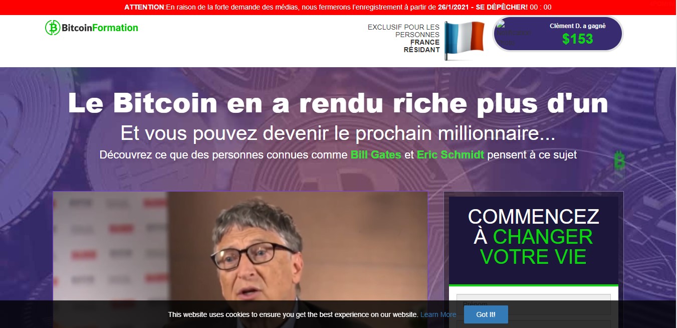 Avis sur Bitcoin-formation.club : quand la formation tourne en arnaque
