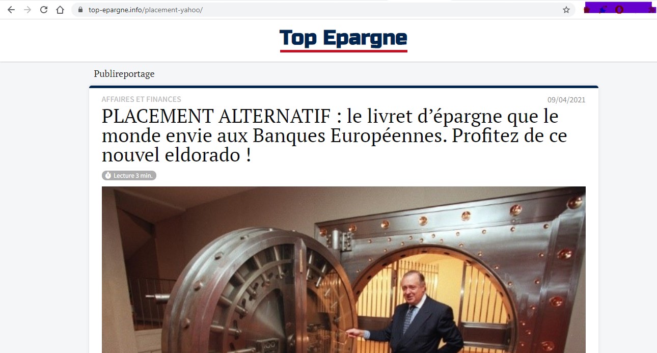 Top-epargne.info/placement-yahoo : Les dessous de l’usurpation d’identité