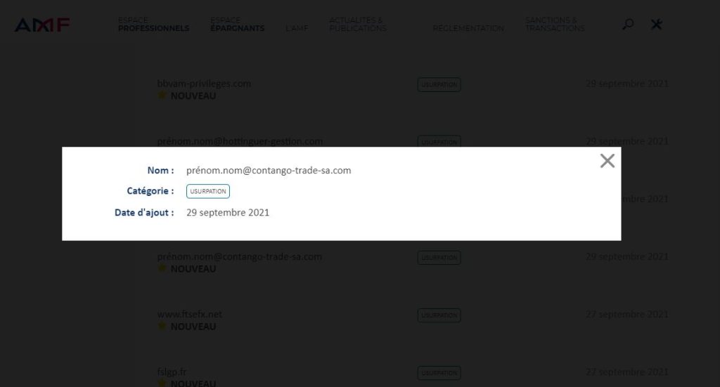 Contago-trader-sa.com, une fausse identité à laquelle il ne faut pas se fier !