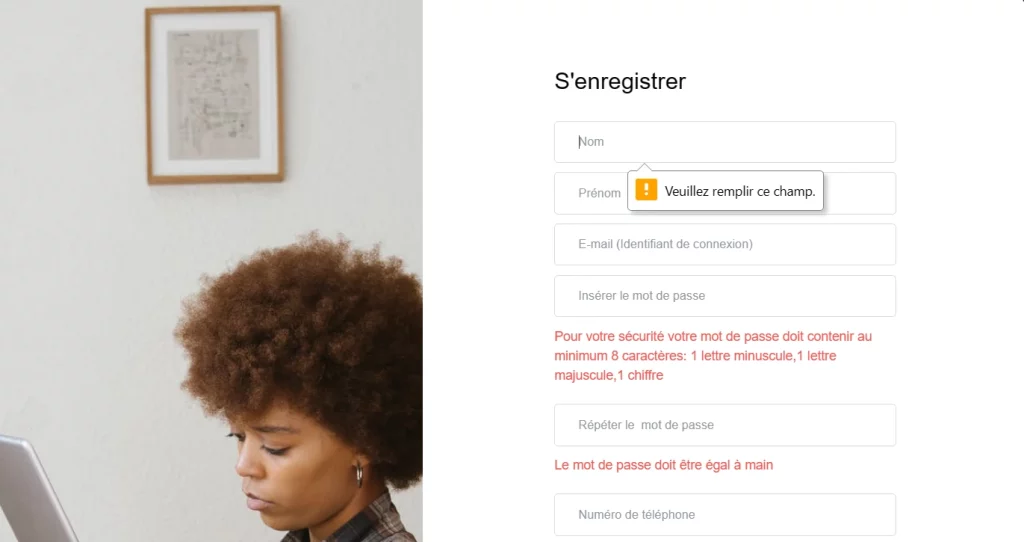 Le formulaire d'inscription pour vous faire escroquer sur gestion-cpt