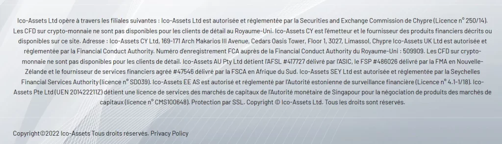Les mentions pas du tout légales de Ico Assets