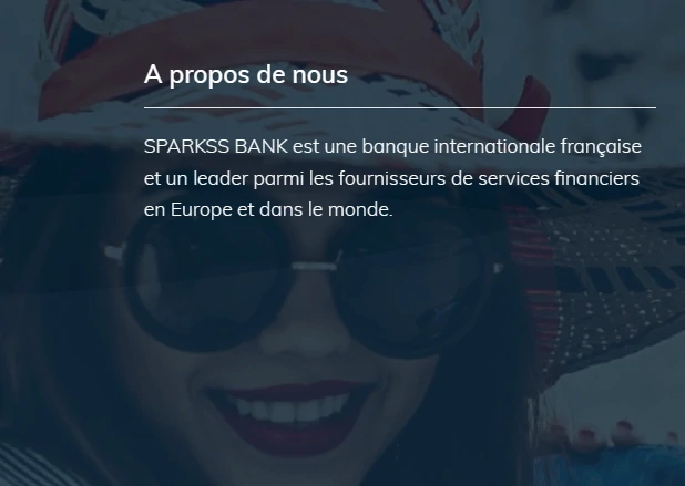 Sparkss Bank arnaque en ligne, fausse banque.