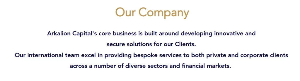 Le description d'Arkalion Capital n'est pas très informatif