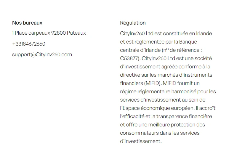 Cityinv260, arnaque en ligne qui usurpe son usurpation.