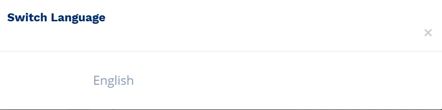 Finspreads une arnaque qui vous propose un choix de langue, à condition de ne choisir que l'anglais.