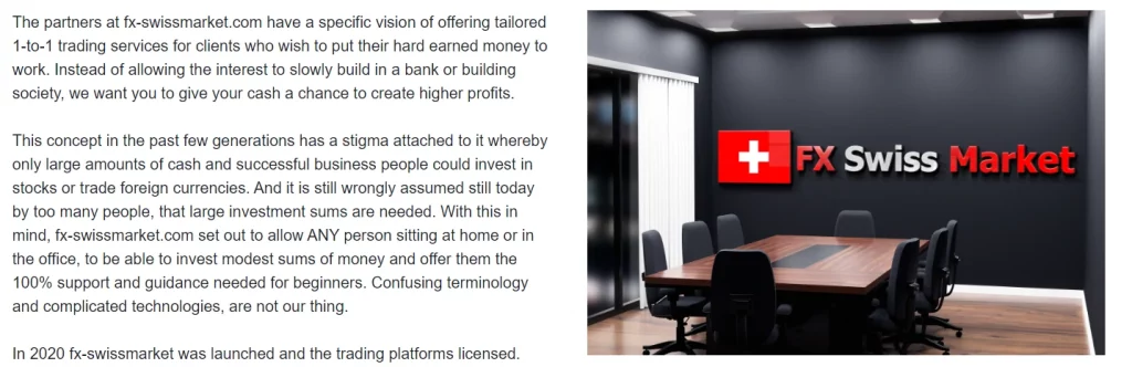 Les faux bureaux de FX Swissmarket