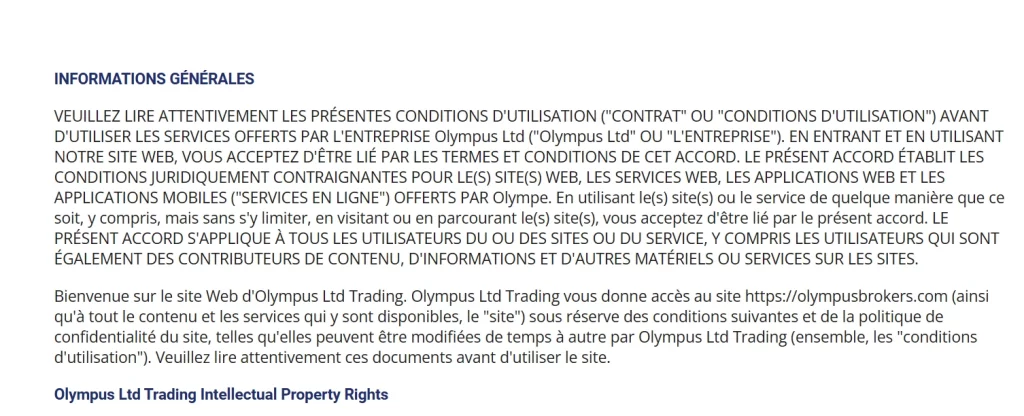 L'arnaque Olympus Brokers détaille juridiquement comment ils n'existent pas