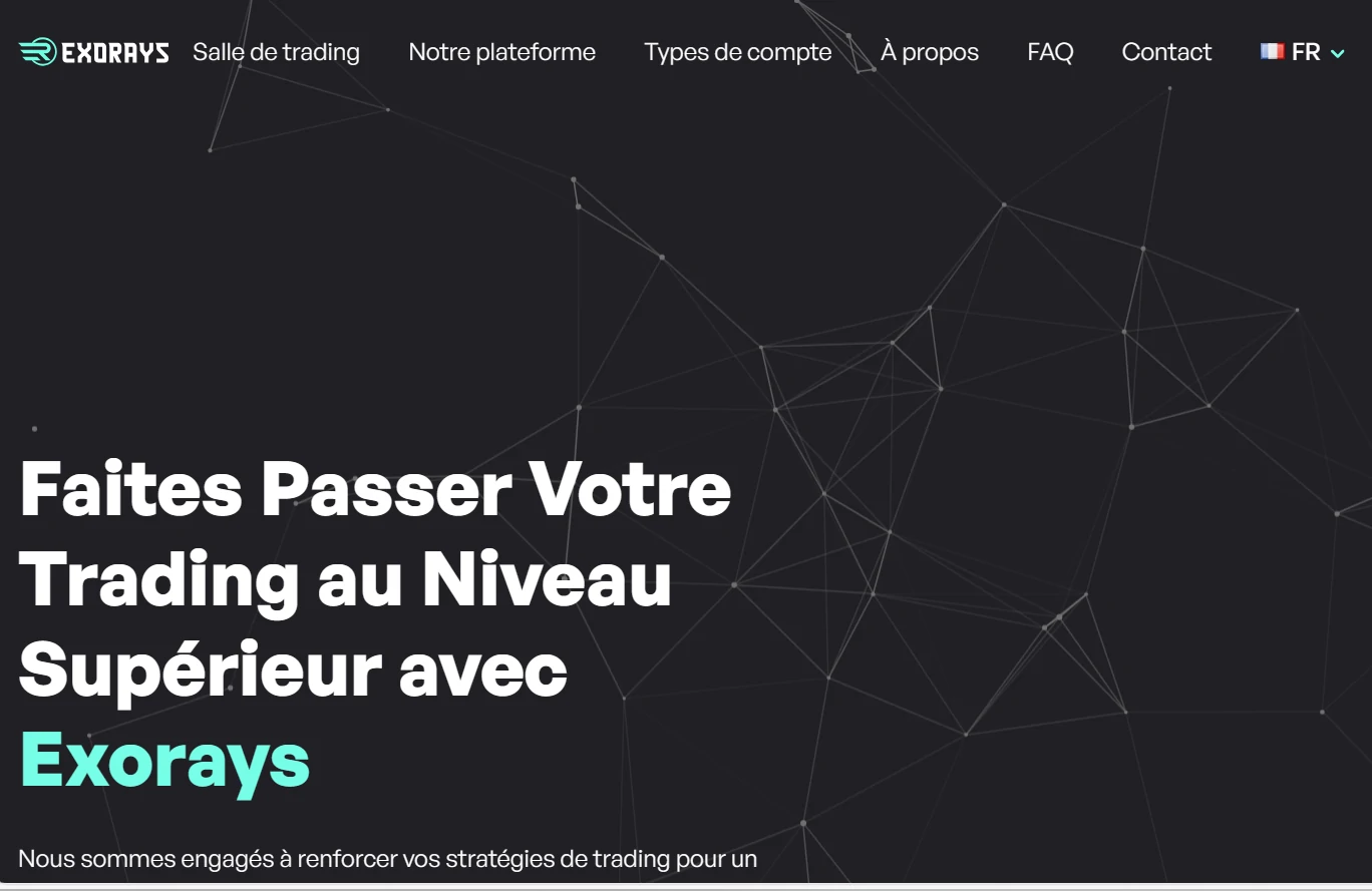 Image de l'interface de la plateforme Exorays