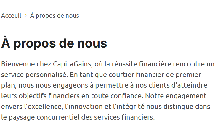 CapitaGains service personnalisé