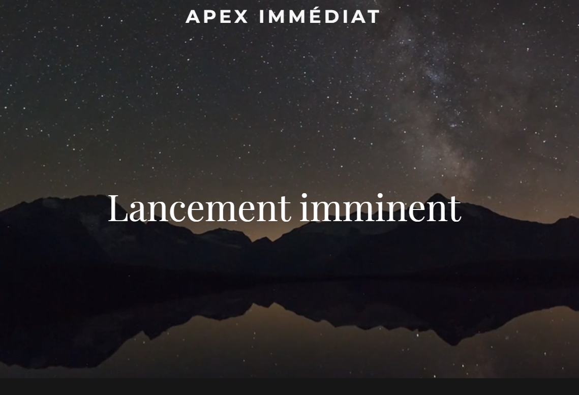 Capture d'écran du site Immediate Apex