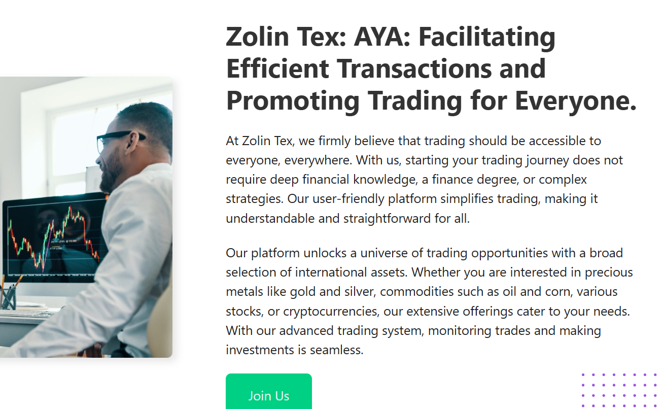 zolin tex plateforme de trading sans régulation