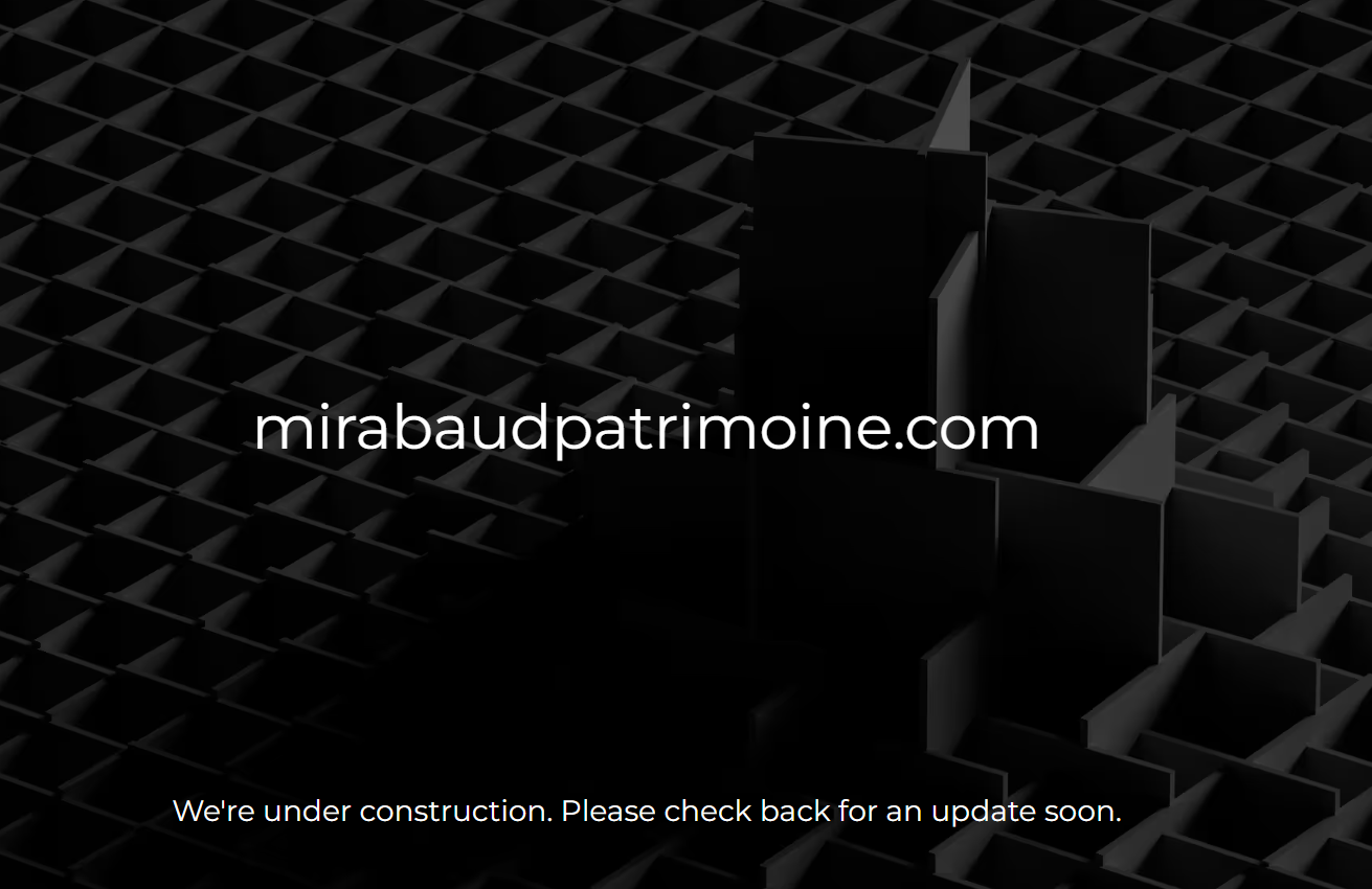 Capture d’écran illustrant l’absence de mentions légales sur le site Mirabaud Patrimoine