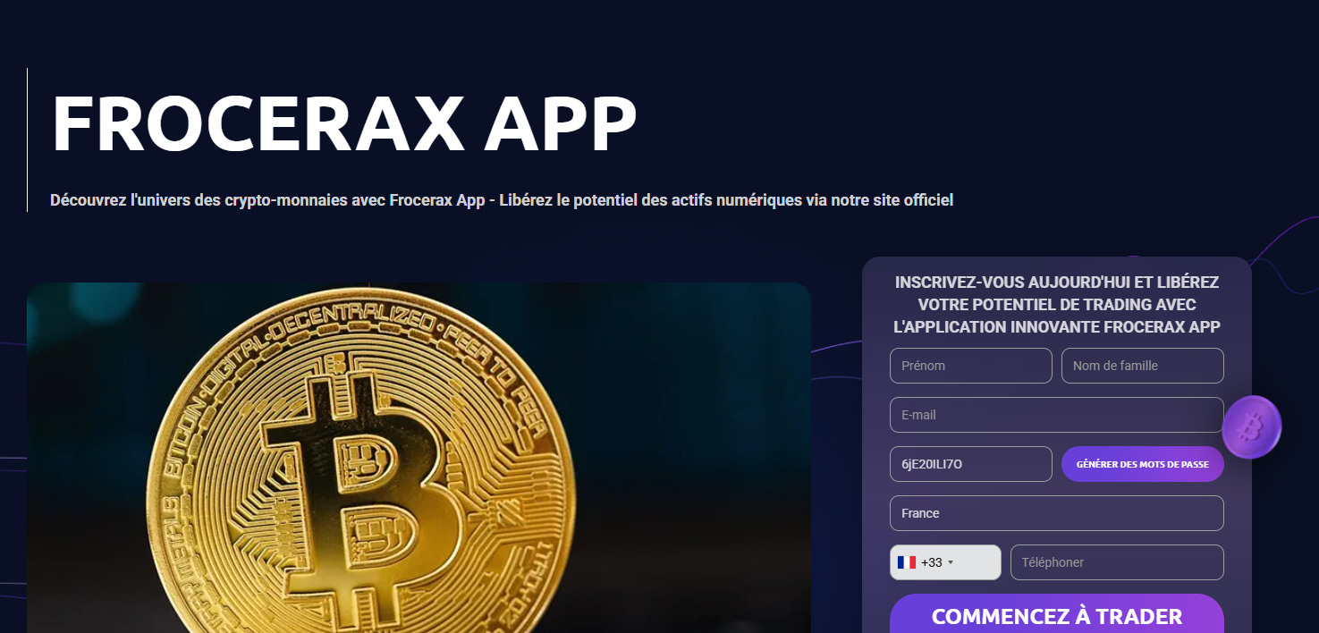 Aucune information légale visible sur Frocerax App, absence d’adresse ou de société