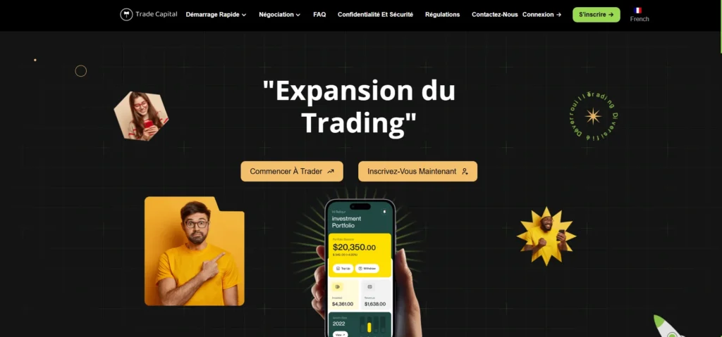 Axe Trade Capital interface du site de trading non régulé