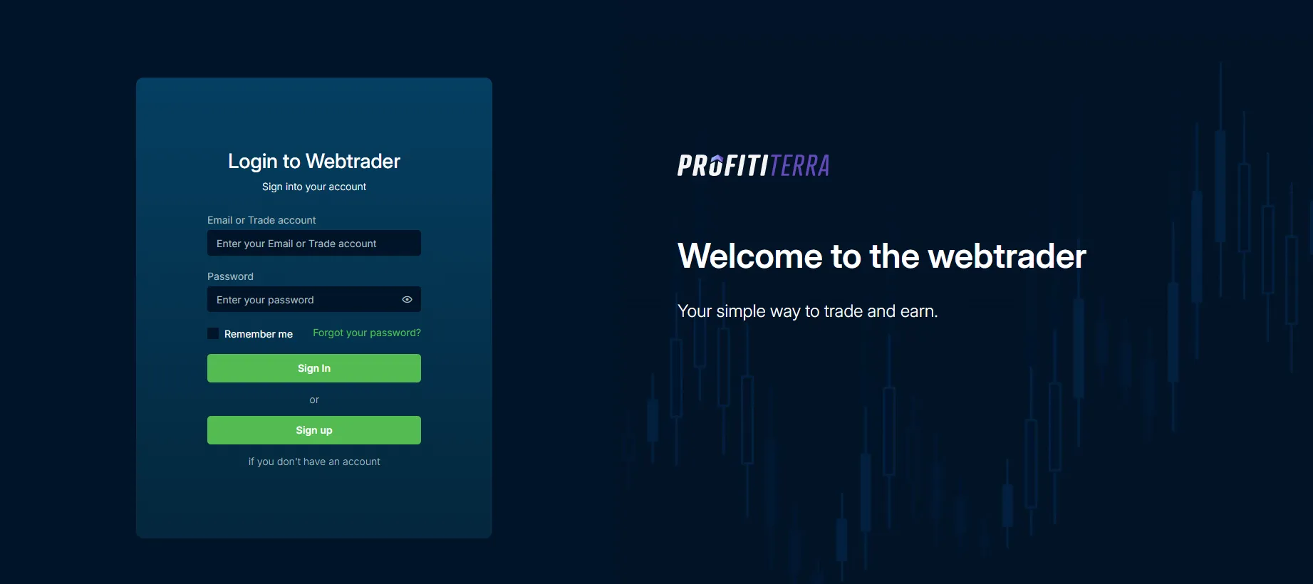 Interface de connexion du site PROFITTERA sur reyvon.tech