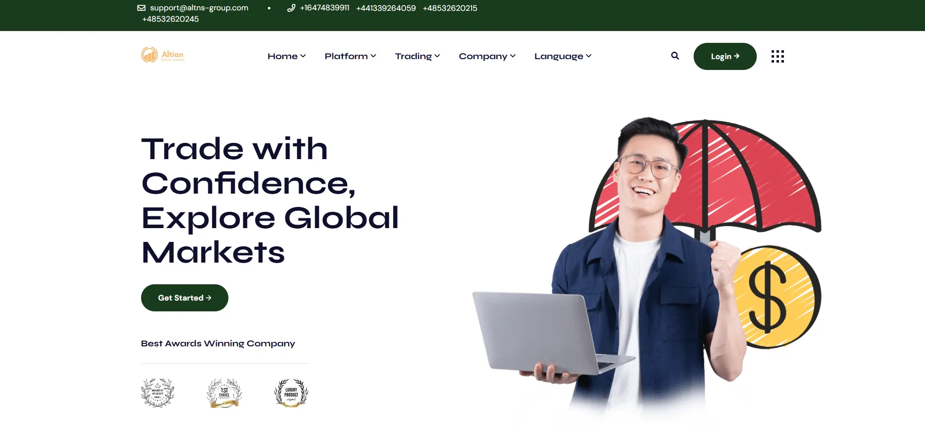 Capture d'écran du site ALTIAN GROUP sans mentions légales