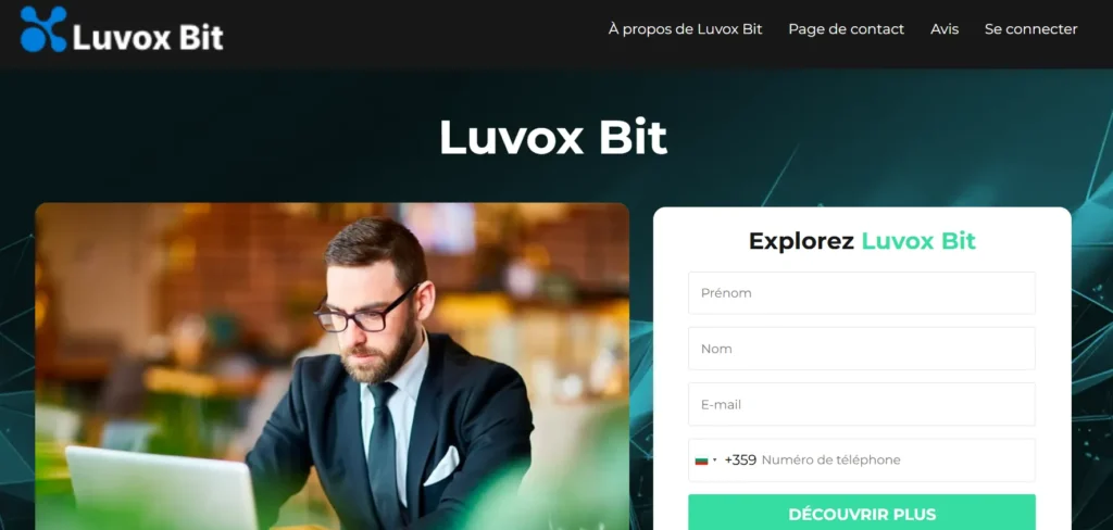 Images génériques utilisées par Luvox Bit pour inspirer confiance