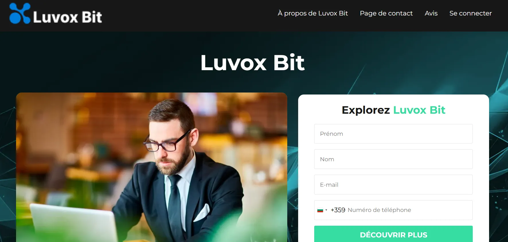 Images génériques utilisées par Luvox Bit pour inspirer confiance