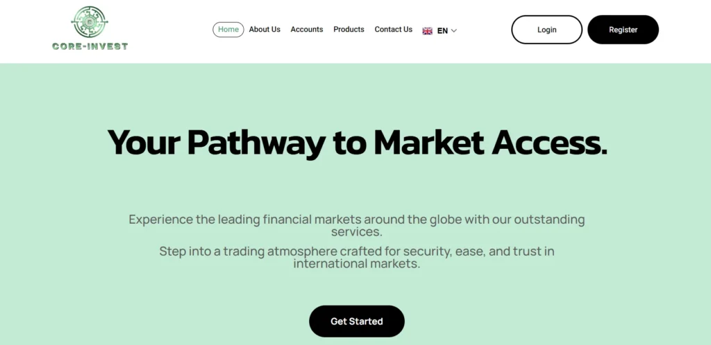 Page d'accueil Core-Invest