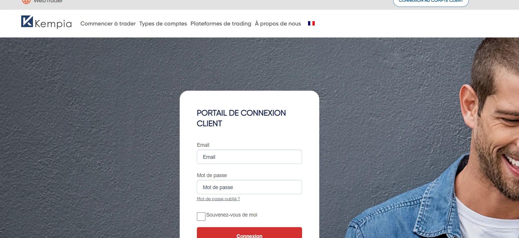 Page de connexion Kempia.io