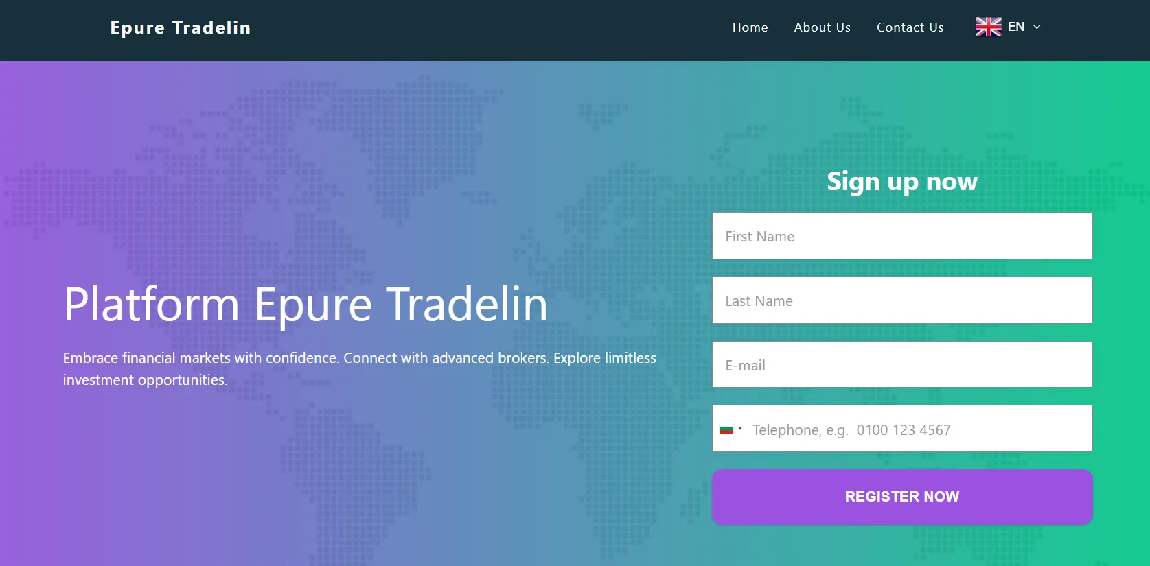 Epure Tradelin avis – page d’accueil de la plateforme