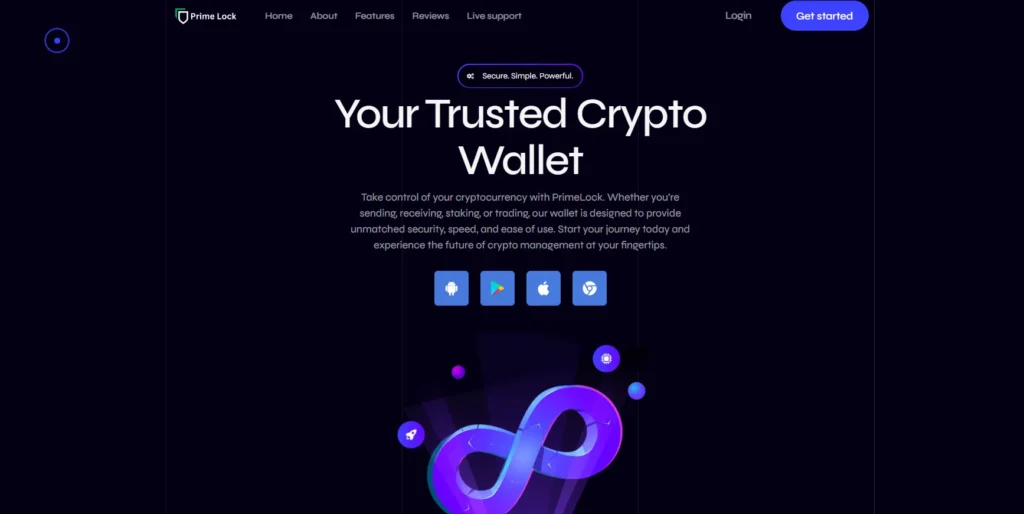 Capture d’écran de la page d’accueil Prime Lock