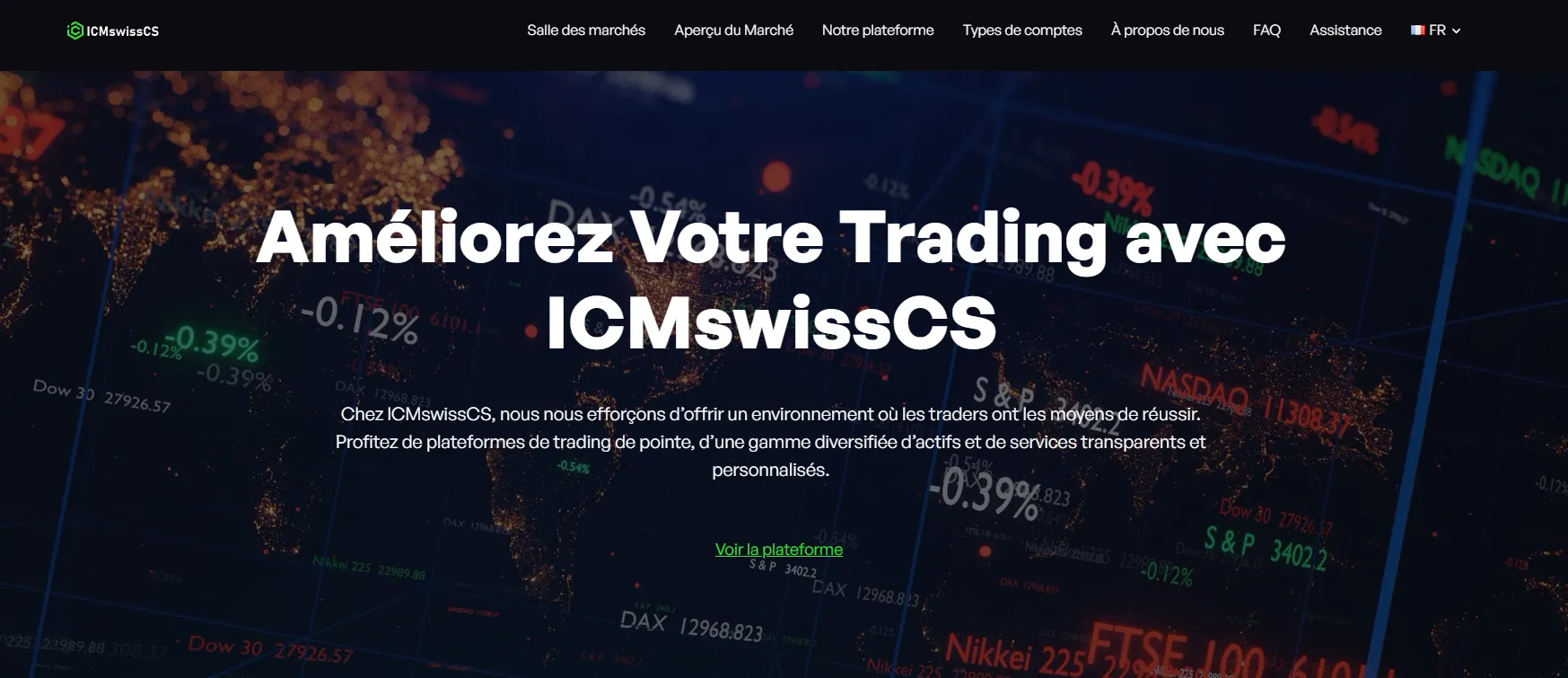 Interface de trading ICMswissCS