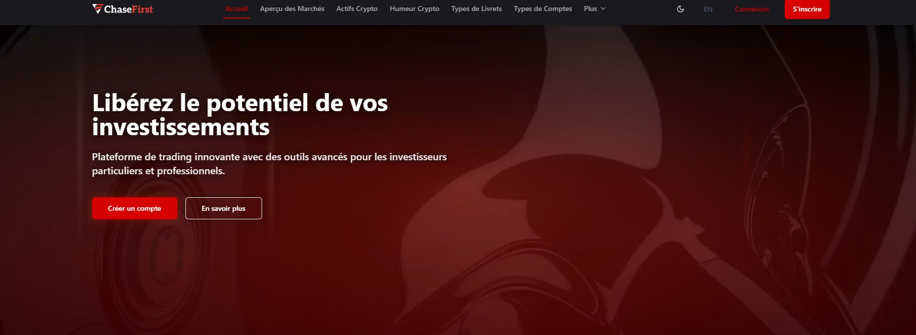 Page d’accueil de ChaseFirst