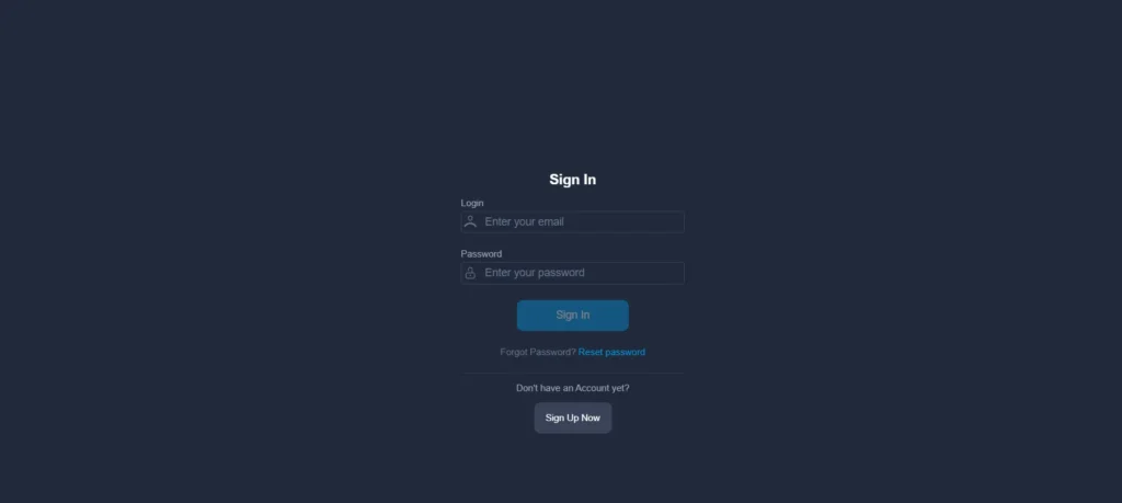 Page de login Po-t.cc avec champs email et mot de passe