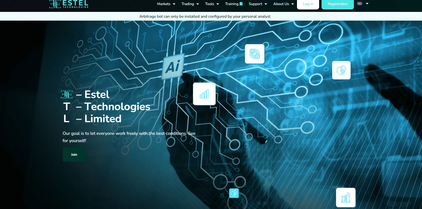 Estel Technologies Limited capture d’écran site
