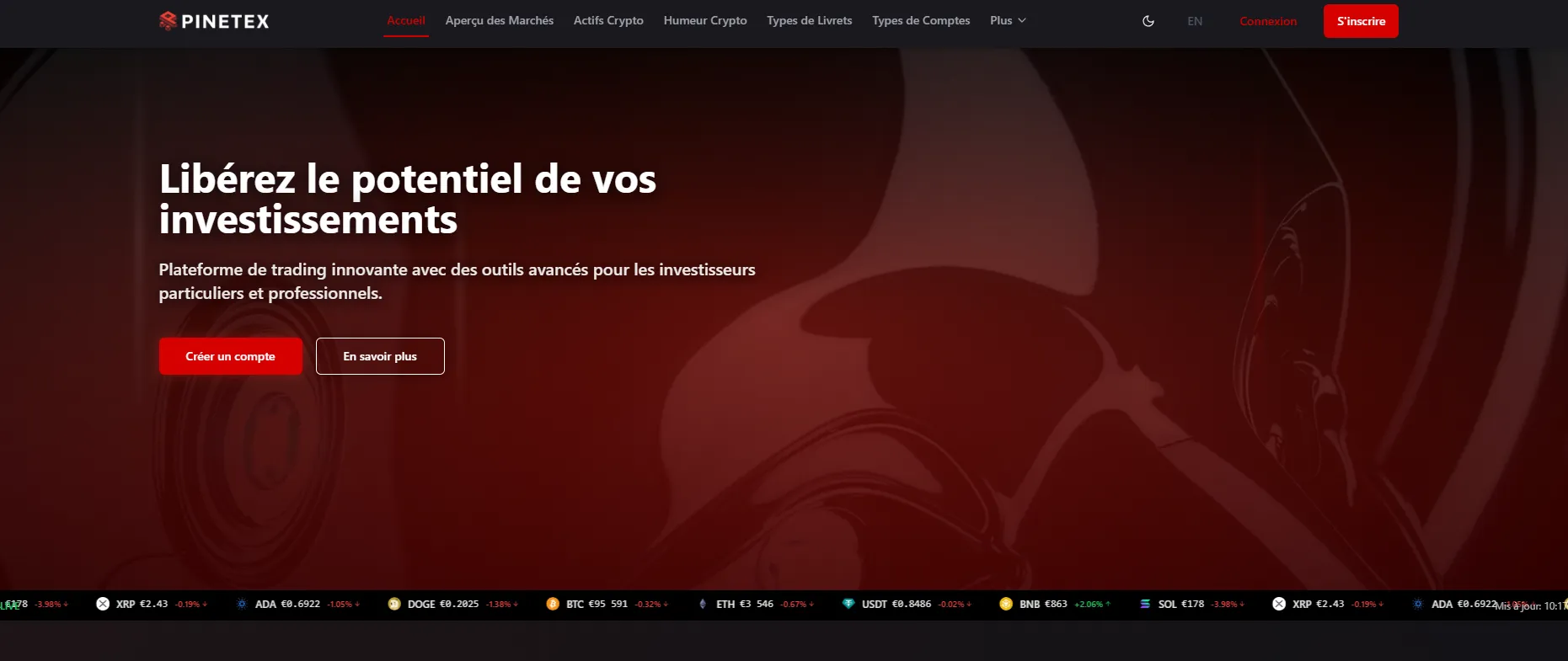 Interface du site PINTEX.COM