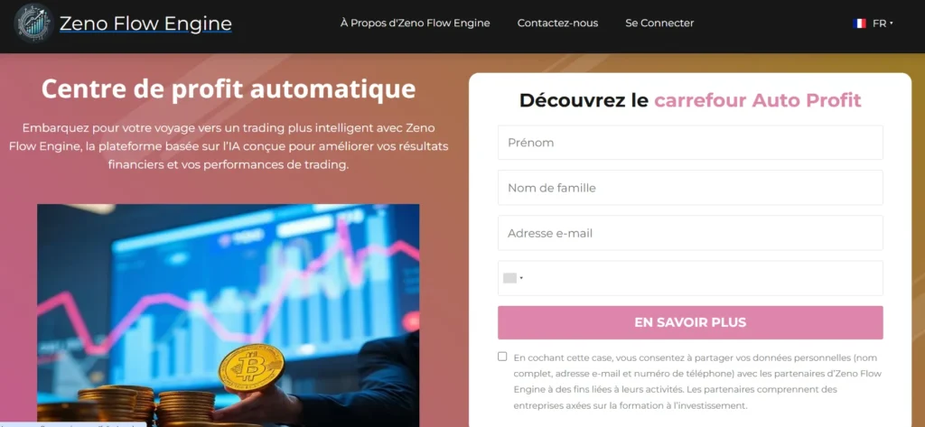 Capture d’écran du site Zeno Flow Engine