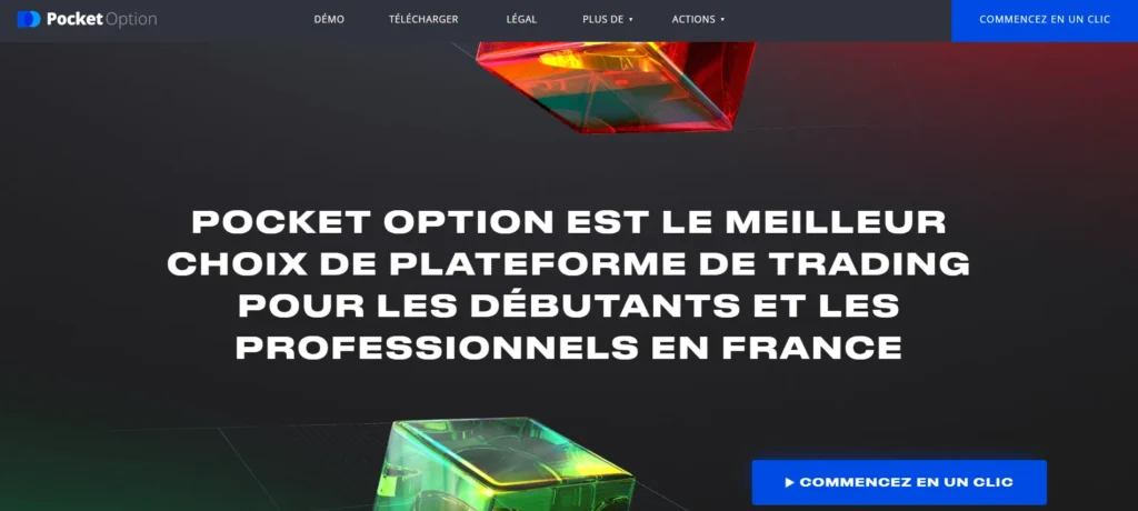 Interface de la plateforme de trading Pocket Option