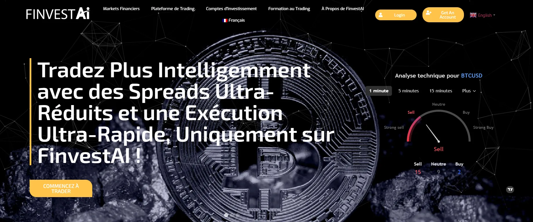 Capture d’écran page d’accueil FinvestAI