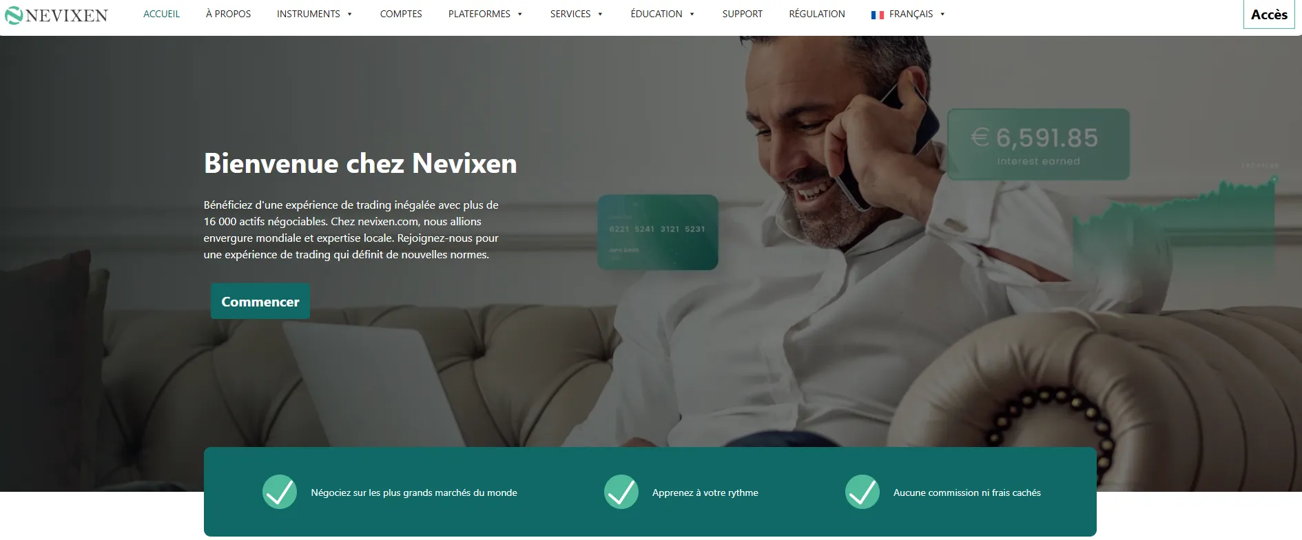 Plateforme Nevixen : interface
