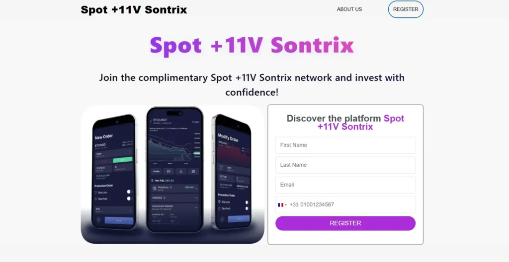 Spot +11V Sontrix avis – interface de trading automatisé affichée sur smartphone