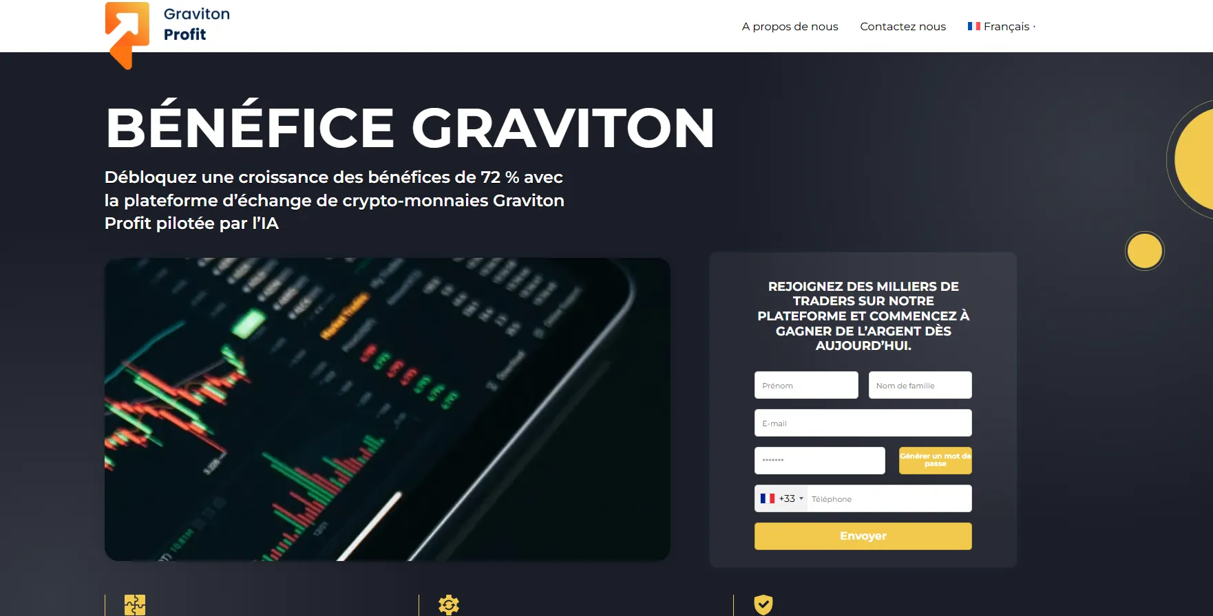 graviton profit avis capture de la page d’accueil du site officiel