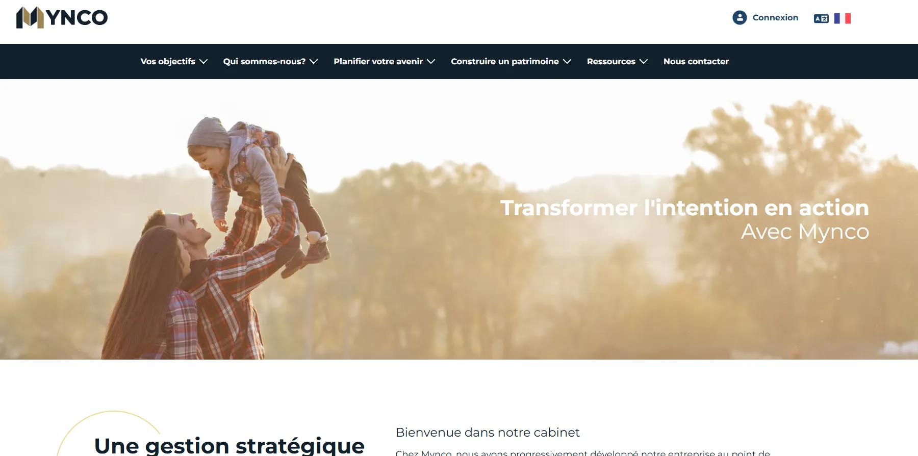 MYNCO – image de famille utilisée pour inspirer confiance sur un site de gestion de patrimoine