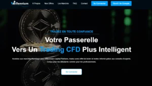 millennium - page d’accueil plateforme trading cfd