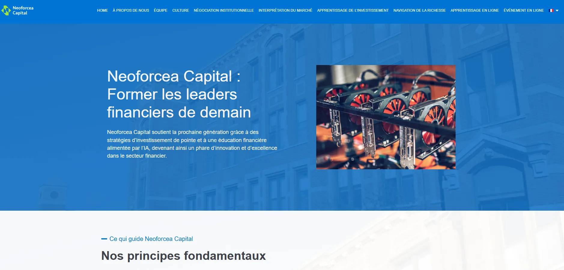 Image d'un graphique financier ou du logo de Neoforcea Capital