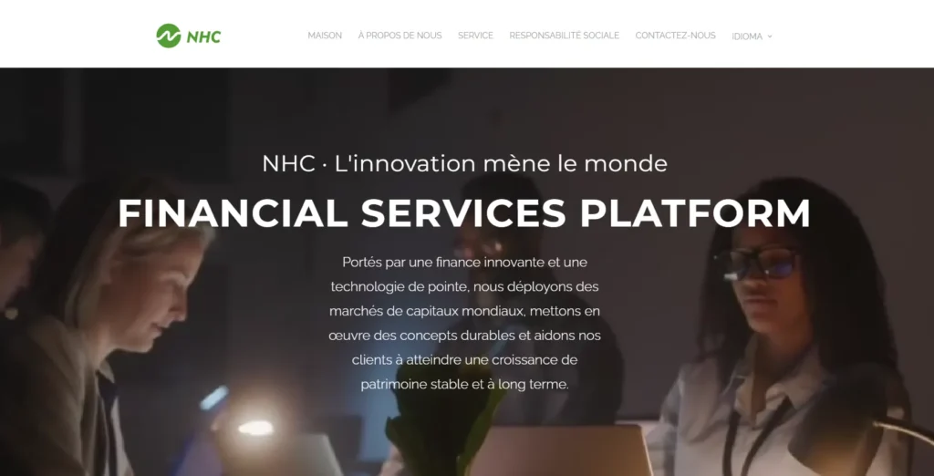 plateforme financière nhc interface trading marchés capitaux internationaux