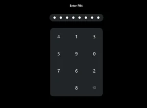 cryptotrade-espace.com interface demandant un code PIN avec clavier numérique