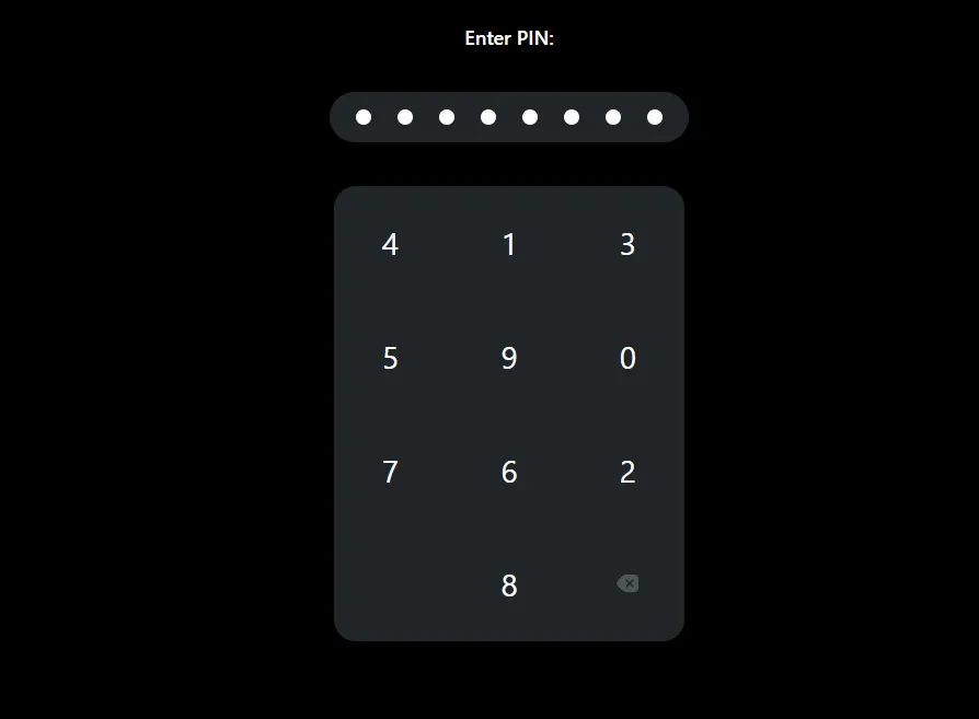 cryptotrade-espace.com interface demandant un code PIN avec clavier numérique