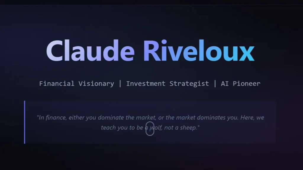 Fausse biographie de Claude Riveloux avec certifications CFA et CMT non vérifiables