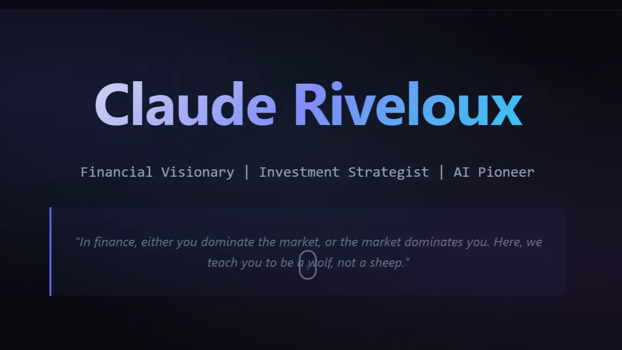 Fausse biographie de Claude Riveloux avec certifications CFA et CMT non vérifiables