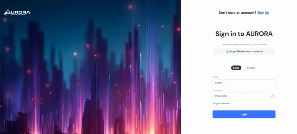 aurora trade limited page connexion plateforme trading