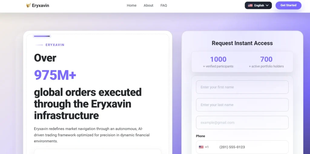 eryxavin avis capture écran plateforme trading eryxavin arnaque analyse site