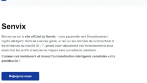Analyse des éléments frauduleux sur la page d'accueil du site Senvix.fr