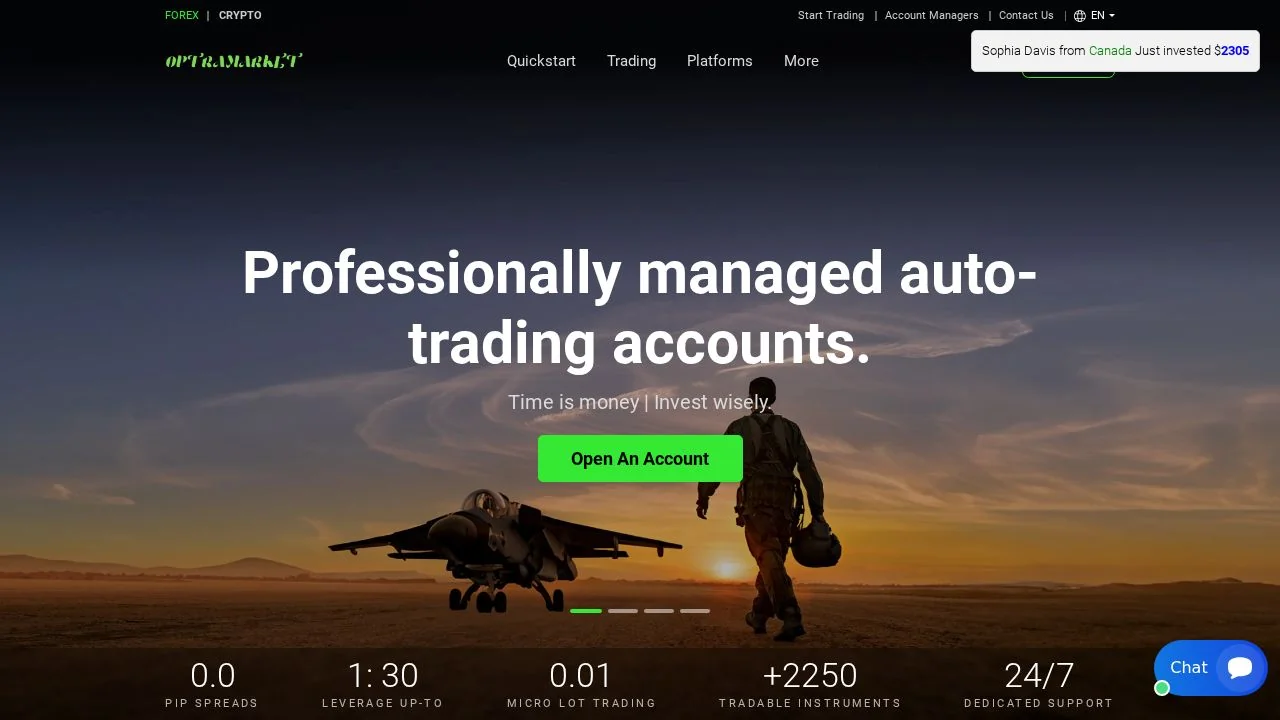 Capture d'écran du site optramarket.com